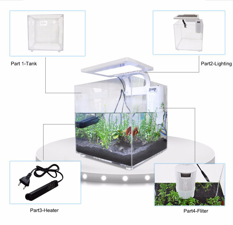 Мини-аквариум из акрила (25*25 – обзор и цена Aquarium Marina